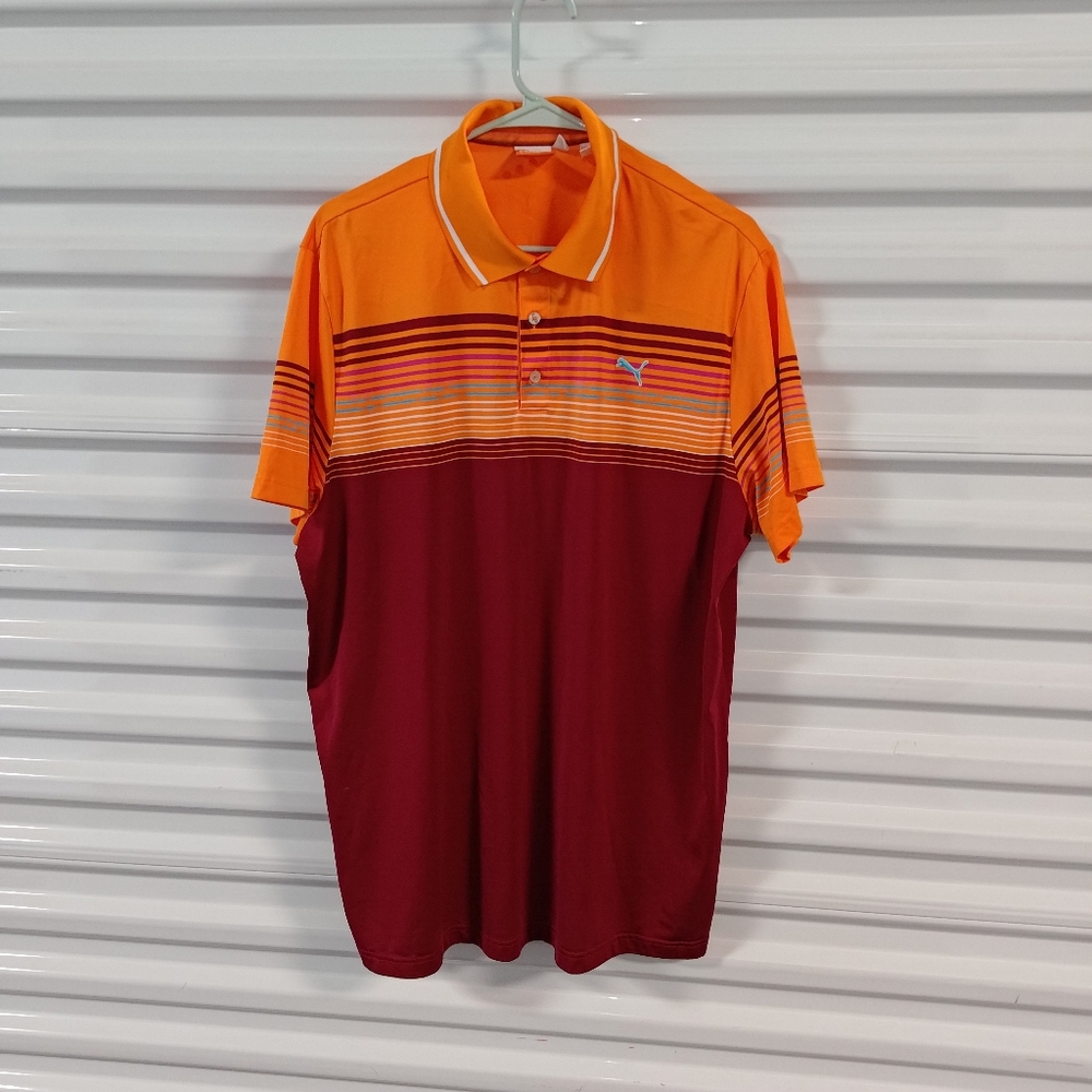 Puma Stripped Men's Golf Dry Cell Technology Performance Polo Shirt 2XL